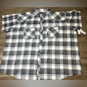 "SGR Men's 5X Plaid Button-Up Short Sleeve Shirt - New With Tags (NWT)